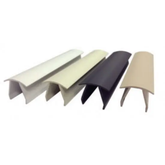 Plastic corner protectors in assorted colors.