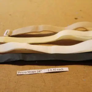 Velcro straps on display with pricing label.
