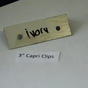 Ivory-colored 3" Capri Clips sample.
