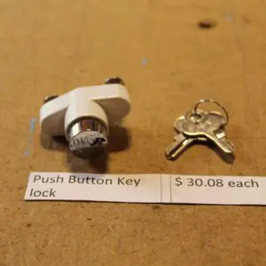 Push button key lock with keys.