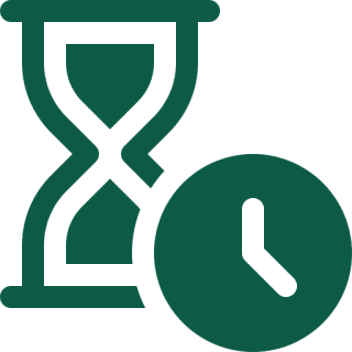 Hourglass and clock icon, time concept.