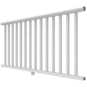 White railing with vertical balusters.