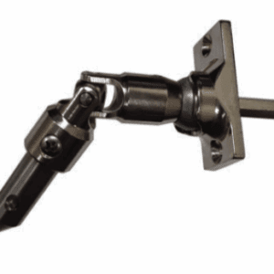 Metal hinge joint with mounting plate.